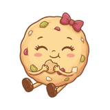 Chewy the cookie mascot relaxing at home
