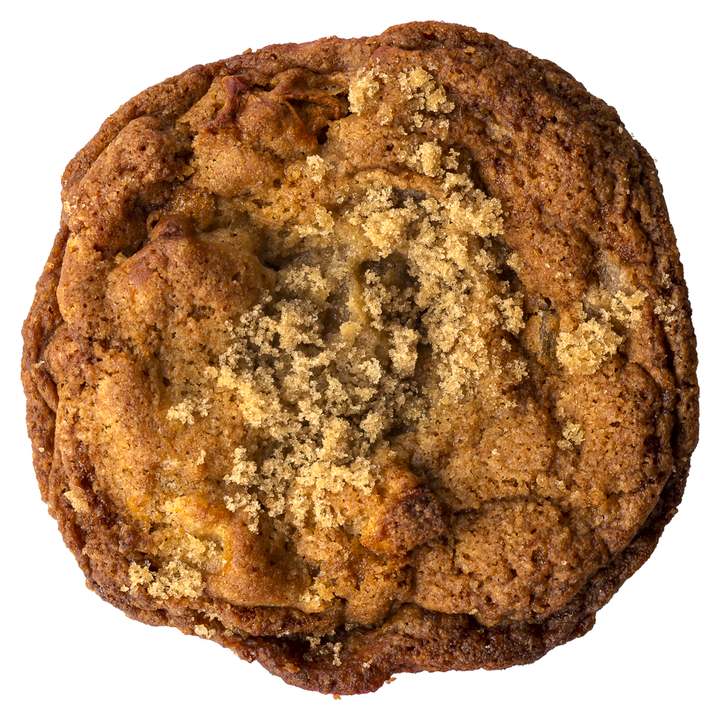 A real Apple, Ginger and Cinnamon cookie topped with demerara sugar