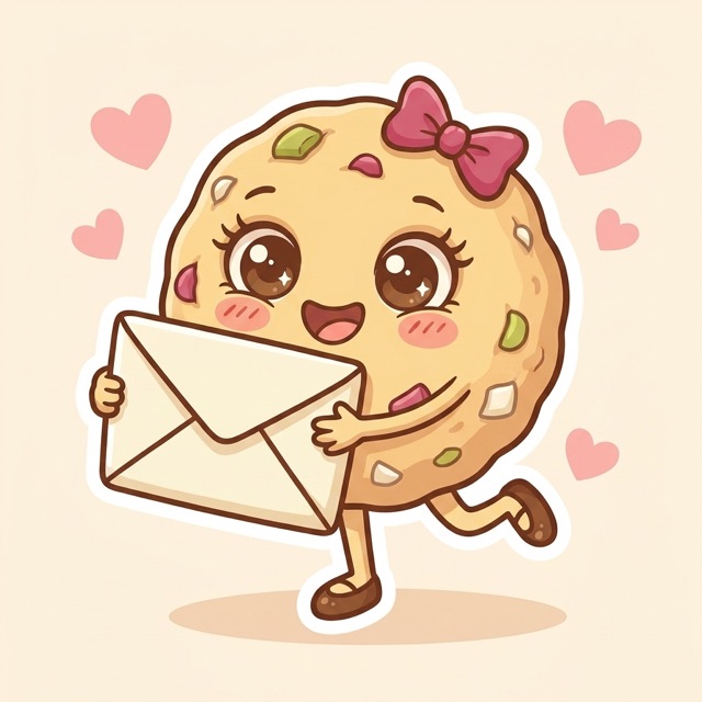 Chewy hugging an envelope